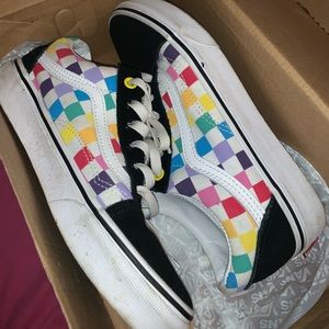 Old skool (Checkerboard) Rainbow/Tr vans